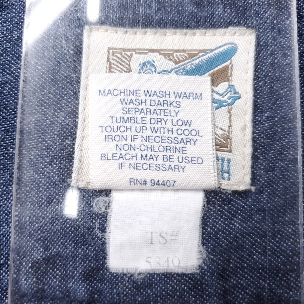 VTG Travelsmith Denim Maxi Dress Womens 16 Blue Dark Wash Button Up Sleeveless - Picture 11 of 11